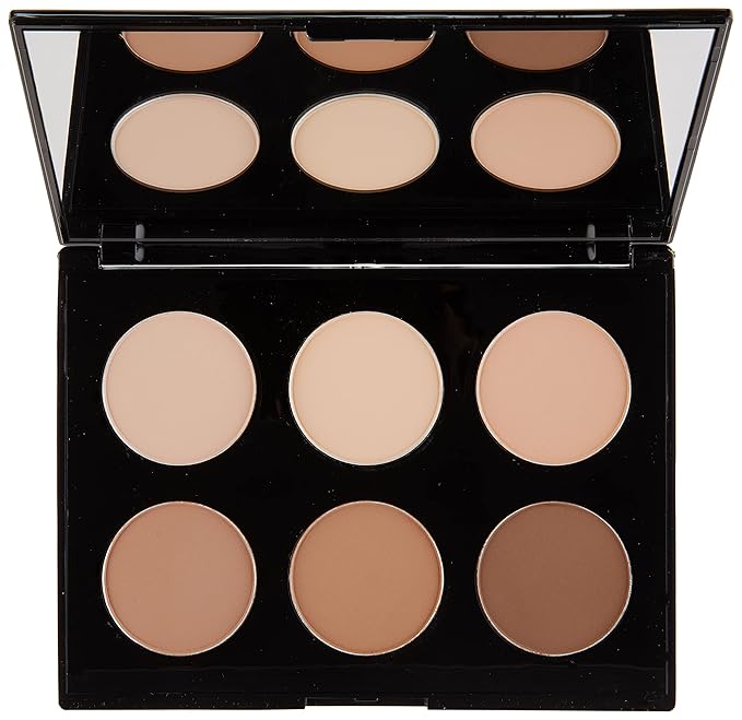 Contour & Highlight Palette, Sculpt, Define, Palette Powder Contour Kit with Mirror - 6 Highly Pigmented Matte Colors For Contouring And Highlighting