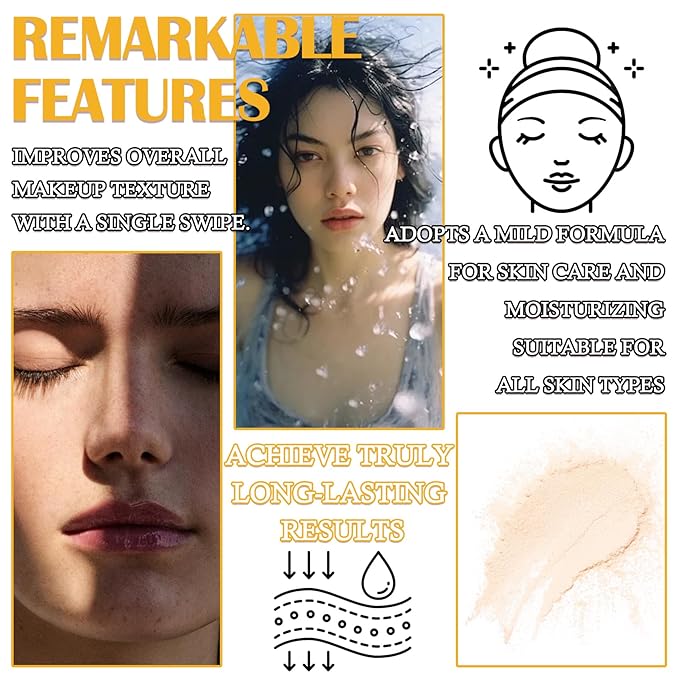 2P Mineral Sunscreen Setting Powder Makeup,SPF 50+ PA++++,Lightweight Breathable Translucent Brush Powder for All Skin,Matte Long Lasting Oil Control Concealer