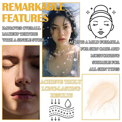 Mineral Sunscreen Setting Powder Makeup,SPF 50+ PA++++,Lightweight Breathable Translucent Brush Powder for All Skin,Matte Long Lasting Oil Control Concealer