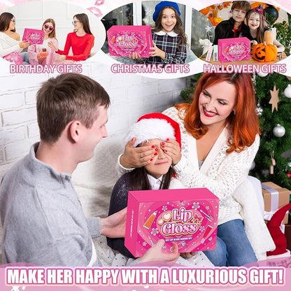 Jcoos Lip Gloss Making kit, Color Changing Lip Oil 64PCS Make Your Own Lip Gloss Kit, Flavored Lip Gloss Moisturizing, Lipgloss Sets for Girls Women Adults Kids Lip Gloss, Christmas Gifts Girl Stuff