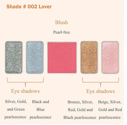 PAUL & JOE Makeup Eyeshadow Palette - Summer Collection - Limited Edition - Original Case Logo with Gipsy’s Face - Includes Four Eye Colors and One Blush Color - 002 Lover - 0.63 oz