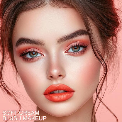 Erinde Liquid Blush for Cheeks, Soft Cream Blush Makeup, Natural-Looking Matte Finish, Lightweight, Long-Wearing, Vegan & Cruelty-Free, 03