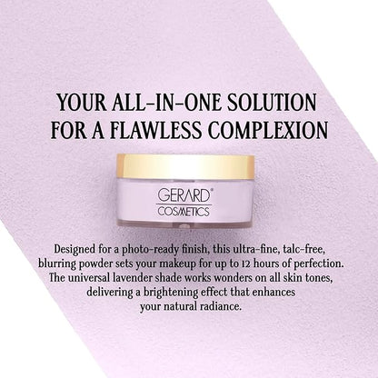Slay the Bake Blurring Powder by Gerard Cosmetics (Purple), Purple Setting Powder to Blur, Set, and Brighten, Mature Skin Friendly, Talc Free, Cruelty Free, Vegan (0.28 oz)