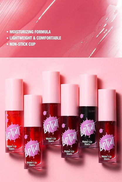 6 Colors Water Lip Tint Stain, 2 In 1 Lip & Cheek Tint Moisturizing Mini Liquid Lipstick, Matte Velvet Water Tint Lip Gloss, Blusher Water Tint Makeup, Long-lasting Waterproof Non-Sticky Lip Glaze (#06)