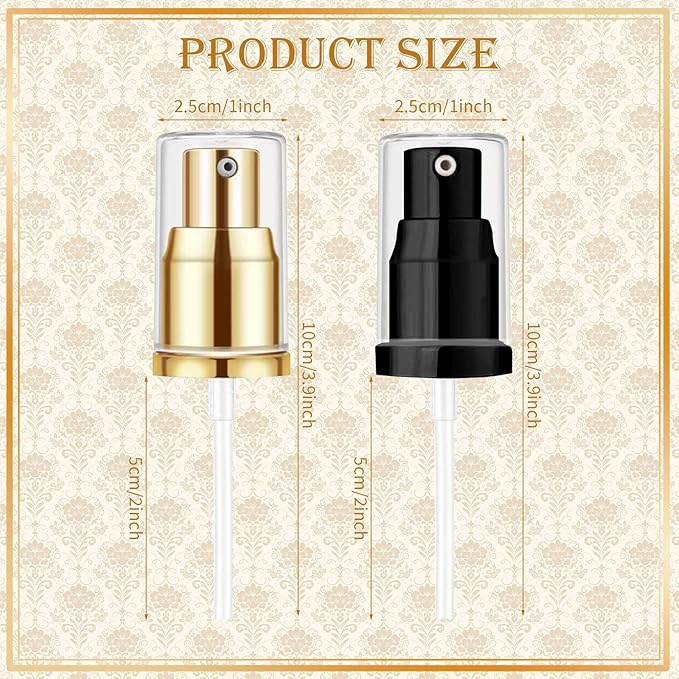 2Pack Foundation Pump Compatible with Maybelline Fit Me Liquid Foundation Makeup (Gold+Black)