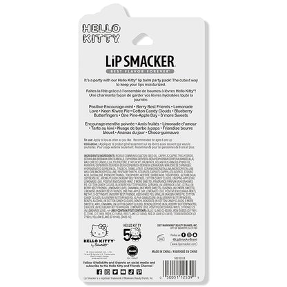 Lip Smacker Hello Kitty 50th Anniversary 8-Piece Lip Balm Party Pack - Super Sweet Flavors, Moisturizing, Sweet Silky Smooth Gliding Application, Perfect for Gifting