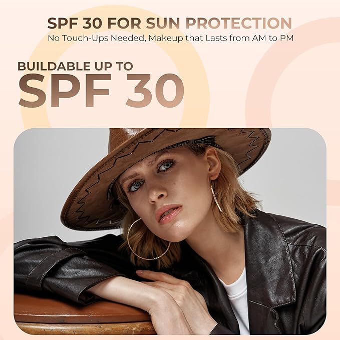 Beige Shade Foundation (20g Full Size Sifter Jar) Matte Mineral Makeup Loose Powder Bare Face Full Coverage Long Lasting All Natural Noncomedogenic for All Skin Types Airbrushed Finish SPF 30