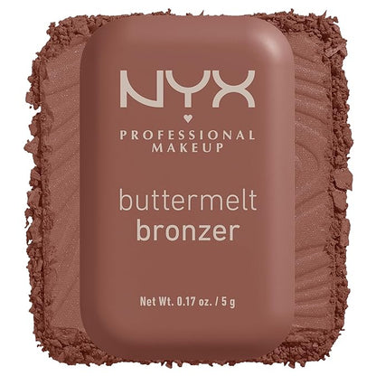 NYX PROFESSIONAL MAKEUP Matte Buttermelt Bronzer, Longwear Face Makeup with Up to 12 Hours of Wear, Vegan Formula - Butta Off (Medium Deep Golden)
