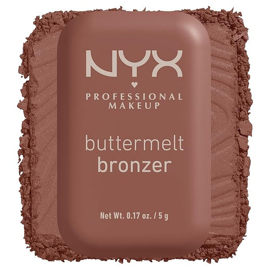 NYX PROFESSIONAL MAKEUP Matte Buttermelt Bronzer, Longwear Face Makeup with Up to 12 Hours of Wear, Vegan Formula - Butta Off (Medium Deep Golden)