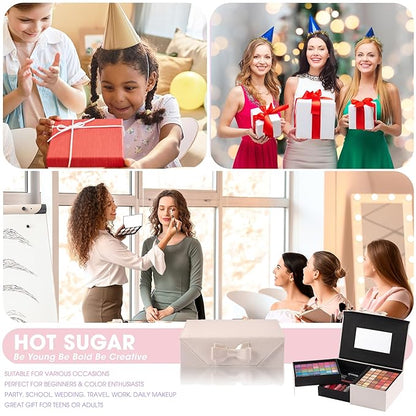 Hot Sugar Girls Makeup Kit for Teenagers, Beginner Makeup Gift Set for Women Full Makeup Kit (WHITE)