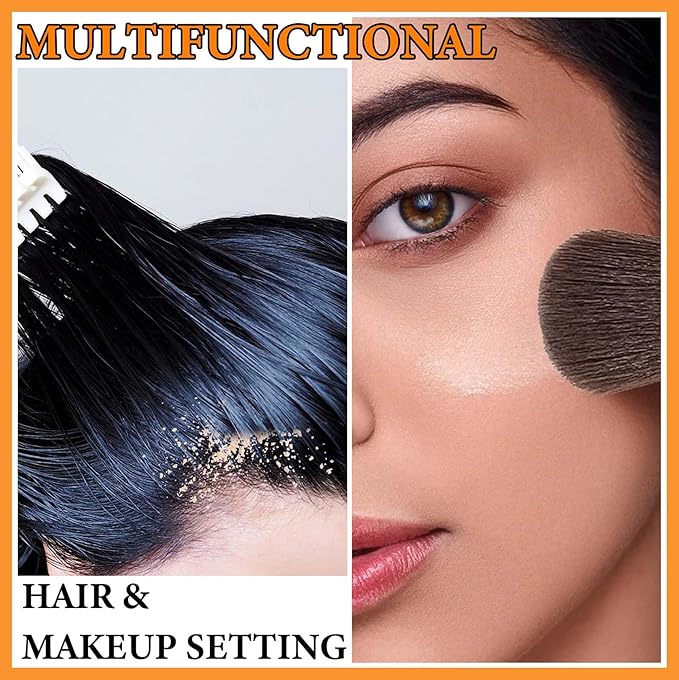 Sunscreen Setting Powder,Warm Change Foundation,Brush Setting Makeup SPF 50 PA++ for All Skin,Moisturizing Loose Face Powder with Sunscreen Brush