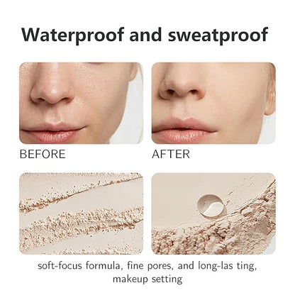 POWDER FOUNDATION soft-focus formula, fine pores, and long-las ting, makeup setting (A, ONE SIZE)