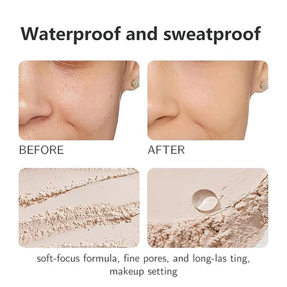 POWDER FOUNDATION soft-focus formula, fine pores, and long-las ting, makeup setting (B, ONE SIZE)