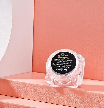 Eyelash Extension Remover Cream, Gentle Lash Remover Cream, Eyelash Adhesive Remover, Low Irritation Cream for Sensitive Skin (Glue remover-cream(5g))