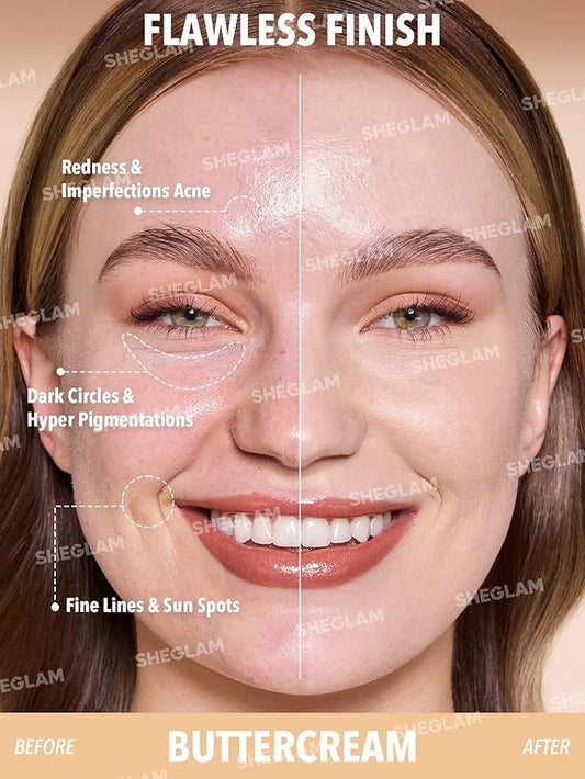 SHEGLAM Skin Magnet High Coverage Foundation Stick Longwear Medium Face Makeup for All Skin Types-Buttercream