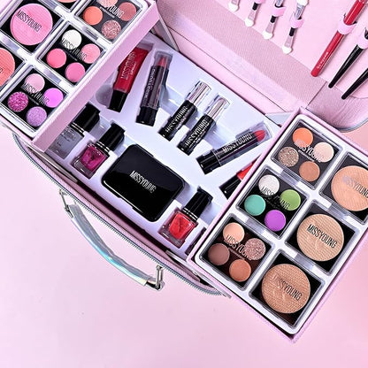 Makeup Kit, Professional Makeup Palette Travel Makeup Case with Eyeshadow Lipstick Concealer Lip Gloss Eyeliner Mascara Contour Bronzer Powder, Makeup Sets for Women Girl