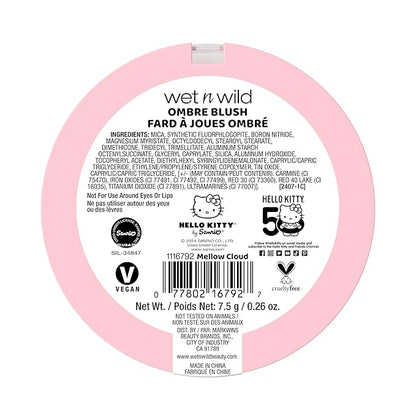 wet n wild Hello Kitty Ombre Blush, Buildable, Blendable Customizable Color, New Gradient Formula, Cruelty-Free & Vegan - Mellow Cloud