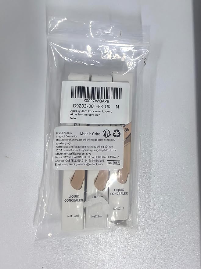 3pcs Concealer Stick Set,Full Coverage,Lightweight Liquid Concealer,Waterproof Under Eye Conceal Stick for Dark Circles,Blemishes,Aging Spots,Acne,Freckles