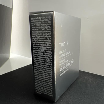 TIRTIR Mask Fit Aura Silver Cushion Foundation | Semi-glow Finish, Natural Coverage, Moisturizing, Lightweight, Korean cushion foundation (#33N Macchiato, Full Size, 0.63 Fl Oz)