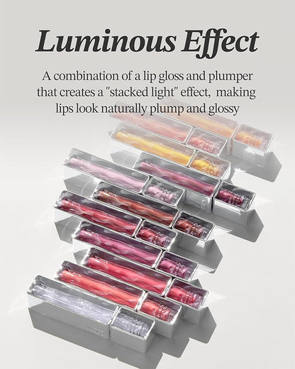 Glint Lip Glosser (Lip Glosser, 0.09oz) - Hydartions, Moisturizing Plumping Lip Gloss with Radiant Shine, Long Lasting, Korean Skin Care. Provence Rose & Calendula Extract.