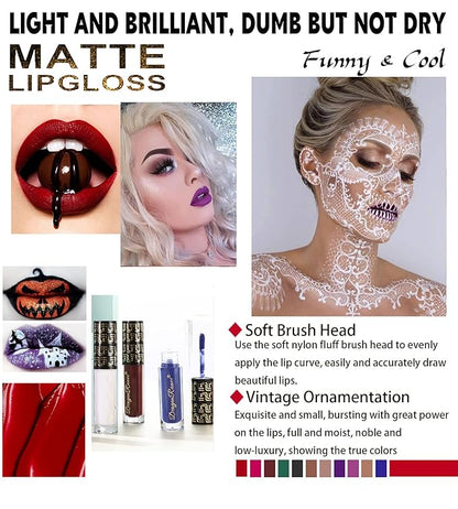 Matte Liquid Lipstick for Women, Warm Taupe Long Lasting Waterproof Lip Gloss, Non-Fading Nude/Purple Halloween Lipstick Lip Tint Makeup labiales mate 24 horas originales (#11 Warm Taupe)