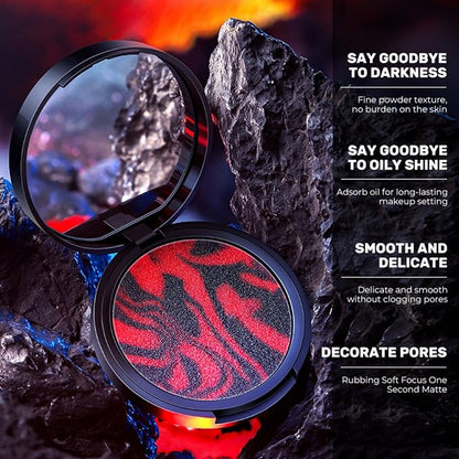 Oil Control Face Pressed Powder, Red Jelly Pressed Powder Powder-free Translucent Matte Powder, Waterproof Long Lasting Control Shine Minimizes Fine Lines And Pores Pressed Powder Makeup