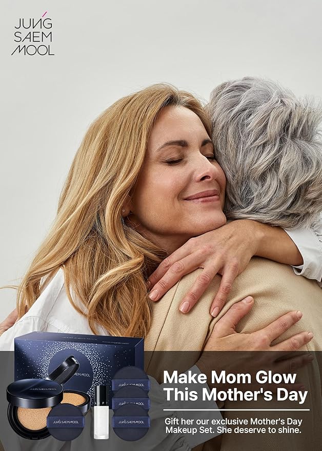 [JUNGSAEMMOOL OFFICIAL] Essential Skin Nuder Cushion Special Set (Medium Deep) | Nuder Cushion Navy Edition (Refill incl.) + Lip-Pression Glittering Topper + Navy Cushion Puffs (3pcs)