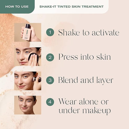 Erno Laszlo Shake-It Tinted Skincare Treatment, Deep Face Tint for Deeper Complexions, Beautiful Skin Tone, Controls Oil, Natural Matte Finish (3 Fl Oz)