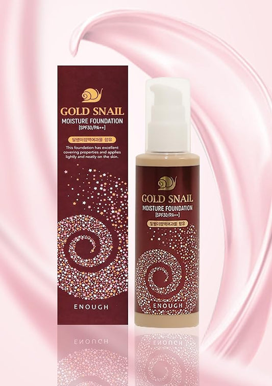 Enough Gold Snail Moisture Foundation (#21 Transparent Beige, 3.38 fl oz)
