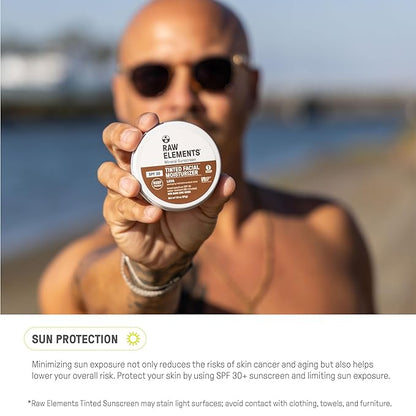 Raw Element Ultra-Moisturizing Tinted Face Cream, Non Toxic Mineral Face Sunscreen, Daily Tinted Moisturizer, Non-Nano Zinc Oxide, Reef Friendly, All Ages, SPF 30, 1.8 oz, Coconut, Pack of 2