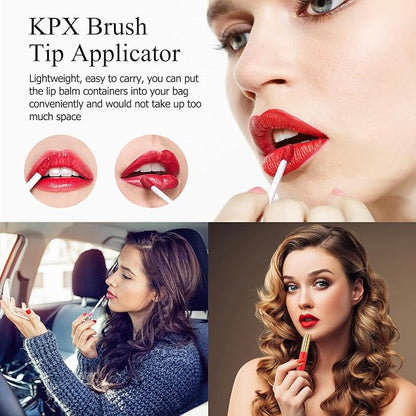 KPX 30 Pcs lip Gloss Tube Containers Bulk Wand 10ml Empty Clear Pink Lip Oil Tubes Refillable Lip Balm Bottles with Rubber Insert for DIY Makeup Such as Lip Samples, Homemade Lip Balm (Golden)