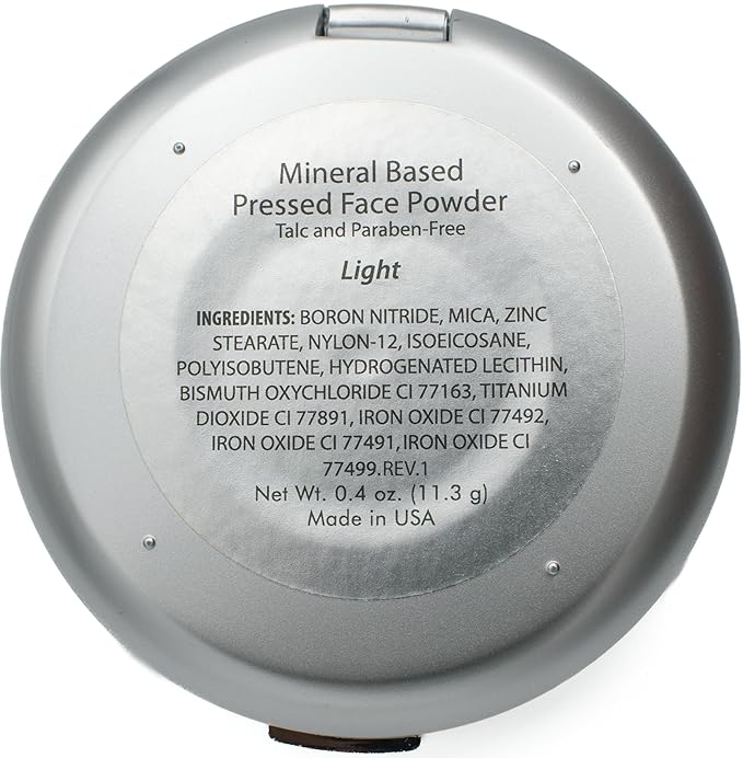 Mineral Based Pressed Face Powder, No Animal Testing, Talc & Paraben Free, Light Shade