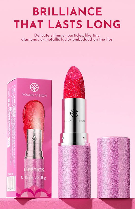 Multichrome Metallic Lipstick with Diamond Shimmer - Chameleon Color Shift Lip Gloss for 3D Dimensional Lips, Long-Lasting Day to Night Wear, 2-Pack