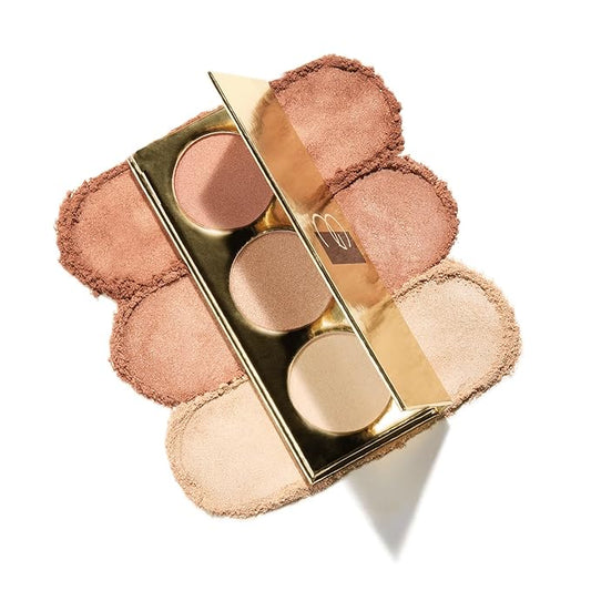 Makeup Highlighter Palette Trio (Starstruck) by Gerard Cosmetics, Vegan Powder Highlighter Makeup Palette with Three Luminous Shades, Cruelty Free and Made in the USA