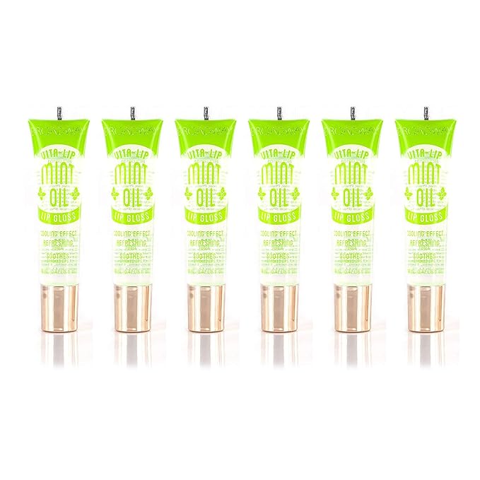 Ruby Kisses Broadway Vita-Lip Clear Lip Gloss (Mint Oil 6 Pack), Ultra-Hydrating & Soothing Formula with Vitamin Oils, High-Shine Non-Sticky Finish, Nourishing Glossy Lip Balm With Cooling Effect
