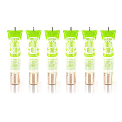 Ruby Kisses Broadway Vita-Lip Clear Lip Gloss (Mint Oil 6 Pack), Ultra-Hydrating & Soothing Formula with Vitamin Oils, High-Shine Non-Sticky Finish, Nourishing Glossy Lip Balm With Cooling Effect