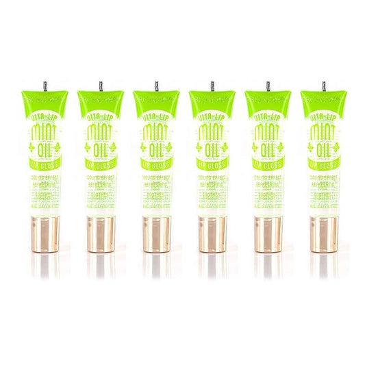 Ruby Kisses Broadway Vita-Lip Clear Lip Gloss (Mint Oil 6 Pack), Ultra-Hydrating & Soothing Formula with Vitamin Oils, High-Shine Non-Sticky Finish, Nourishing Glossy Lip Balm With Cooling Effect