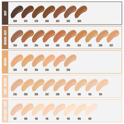 Maybelline Fit Me Matte + Poreless Liquid Oil-Free Foundation Makeup, Spicy Brown, 1 Count (Packaging May Vary)