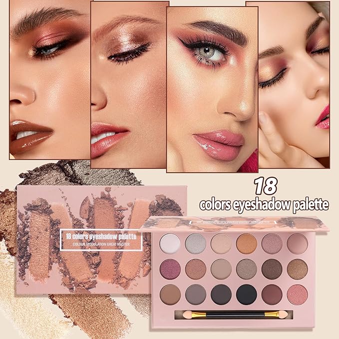 All in One Makeup Kit for Women Full Kit Makeup Gift Set for Women & Girls Makeup Sets for Teens Girls 18Color Eyeshadow Palette Lipstick Eyebrow Pencil Makeup Set for Teens