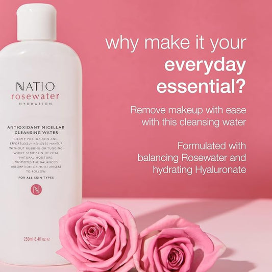 Australia Rosewater Hydration Antioxidant Micellar Cleansing Water, 8.4 oz - Makeup Remover Face Cleanser - Facial Cleanser for All Skin Types