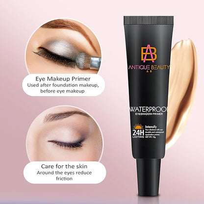 2-Piece Eye Makeup Set – Longwear Eyeshadow Primer + Volumizing Mascara for Bold Lashes & Crease-Free Looks – Waterproof, Smudge-Proof – Everyday Essential Bundle