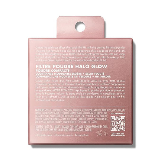 e.l.f. Halo Glow Powder Filter, Ultra-fine Finishing Powder, Smooths The Look of Pores & Fine Lines, Creates A Soft-Focus Glow, Vegan & Cruelty-Free, Rich Warm