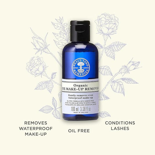 Neal's Yard Eye Make-Up Remover with Tripeptides, Removes Waterproof Makeup, Oil Free, Hydrates Skin, Conditions Lashes, Cruelty-Free, 100mL