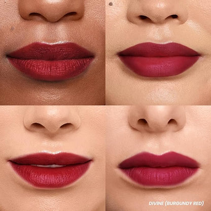 Wonderskin Wonder Blading Lip Stain Peel Off Masque - Long Lasting, Waterproof (Divine) with Top Gloss - Red Glitter Lip Gloss, Hydrating and High Shine Finish