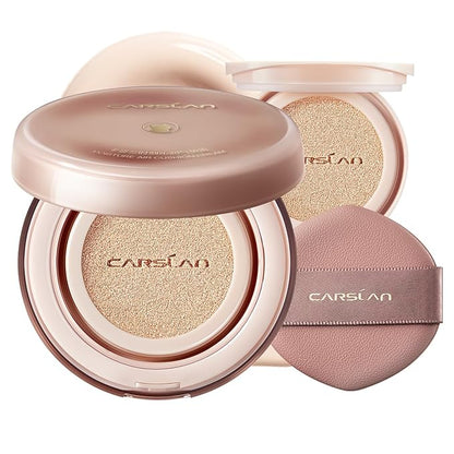 Moisture Air Cushion Cream Face Foundation Makeup, Lightweight, Full Dewy Coverage, Builable Glow, Finish Foundation with Hyaluronic acid, P01 Fair Pink For Dry Skin (Refill Included)