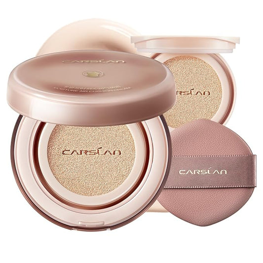 Moisture Air Cushion Cream Face Foundation Makeup, Lightweight, Full Dewy Coverage, Builable Glow, Finish Foundation with Hyaluronic acid, P01 Fair Pink For Dry Skin (Refill Included)
