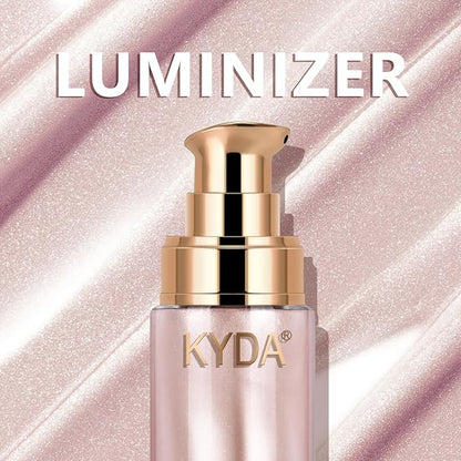 Body Shimmer Oil,Liquid Glow Illuminator Body Luminizer Glow For Body Face Smooth Radiant Bronzer Highlighter Foundation 1.0 Fl Oz#107