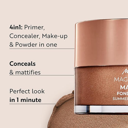 M. Asam Magic Finish Summer Teint Make-Up Mousse (1.01 Fl Oz) – 4in1 Primer, Foundation, Concealer & Powder With Buildable Coverage, Hides Redness And Dark Spots, Vegan, For Medium To Deep Skin Tones