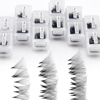 1200 Fans Lash Extension Premade Fans Eyelash Extensions 9-20mm Mixed 12D Eyelash Extension D Curl Pointed Base Volume Lash Extensions Lash Extensions(1200PCS-12D-0.07-D, 9-20mm mixed tray)