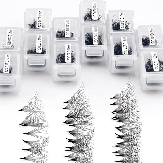 1200 Fans Lash Extension Premade Fans Eyelash Extensions 9-20mm Mixed 12D Eyelash Extension D Curl Pointed Base Volume Lash Extensions Lash Extensions(1200PCS-12D-0.07-D, 9-20mm mixed tray)